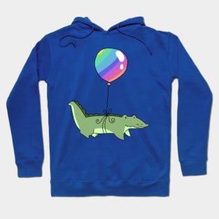 Rainbow Balloon Alligator Hoodie